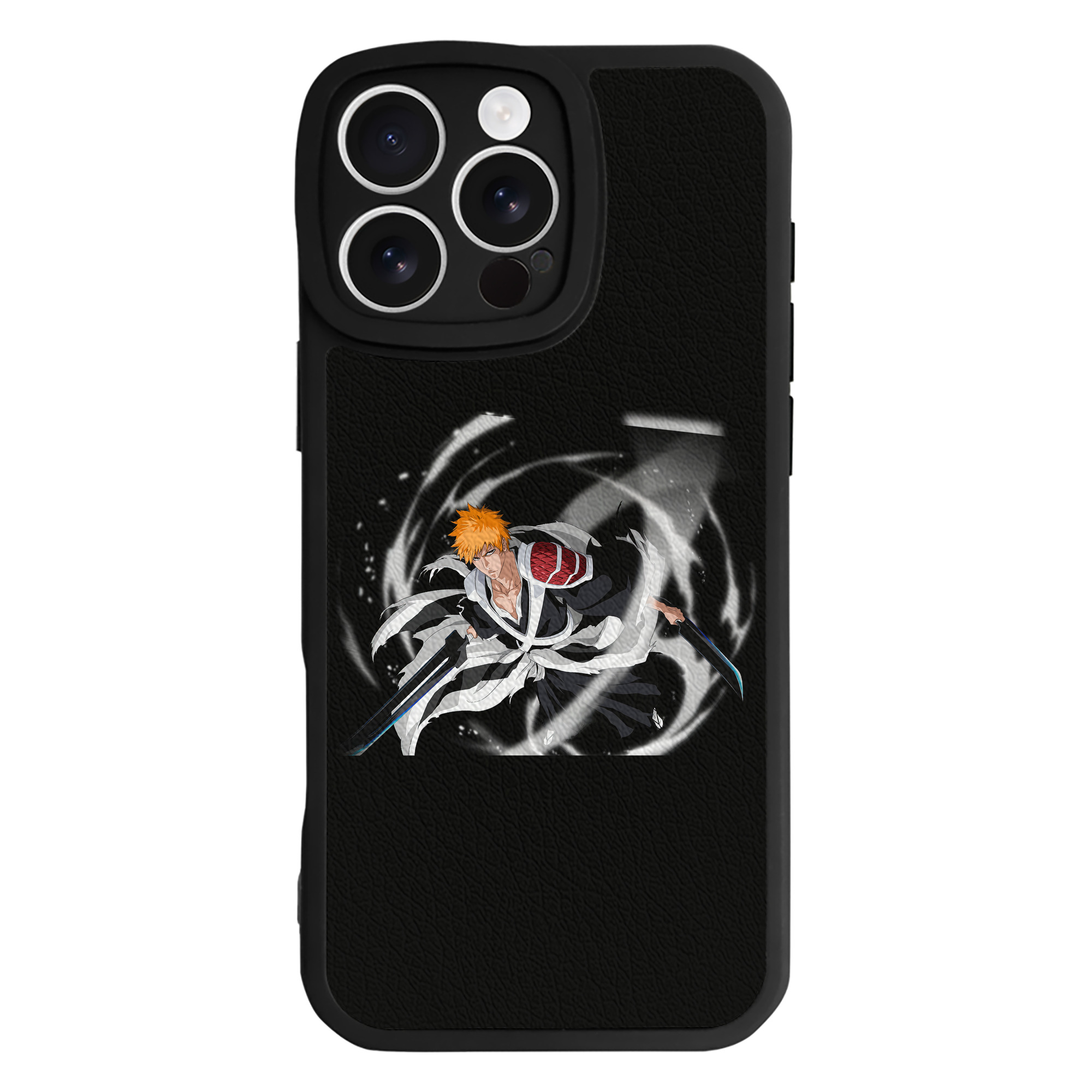 ブリーチ 黒崎一護（くろさき いちご）BLEACH Kurosaki Ichigo 【iPhone 16シリーズ対応】シリコンスマホケース（レザー調） 材質：シリコン